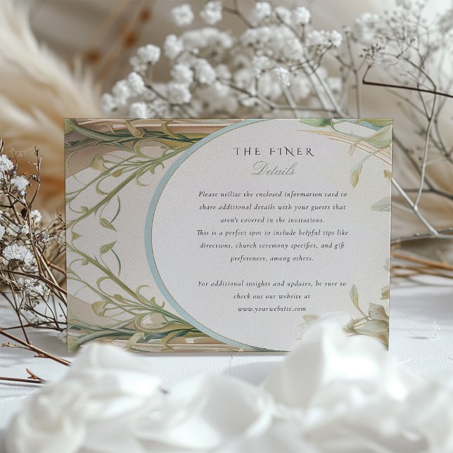 Tarjeta De Recepción Esplendor Art Nouveau: Información Boda (Subido por el creador)