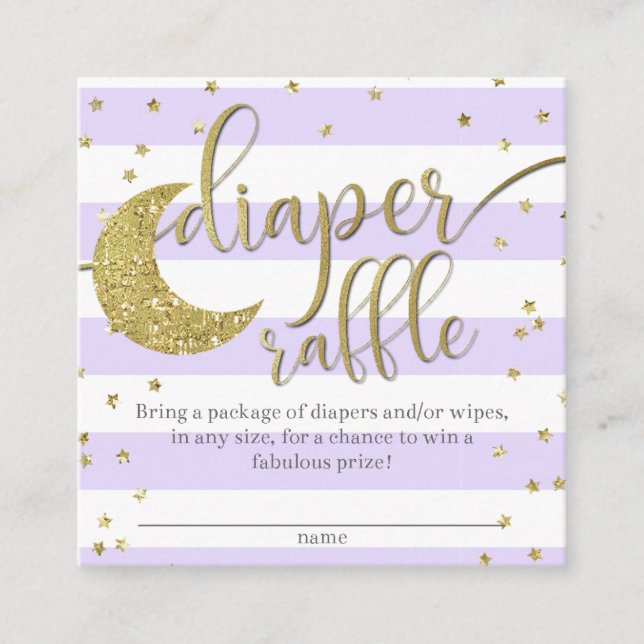 Tarjeta De Recepción Espliego de espliego de pequeñas estrellas y rifa  (Anverso)