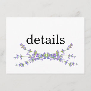 Tarjeta De Recepción Espliego floral minimalista simple y elegante