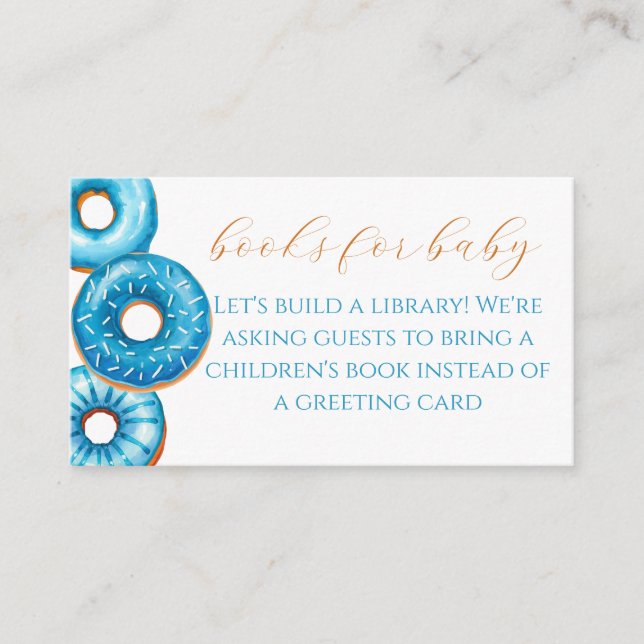 Tarjeta De Recepción Espolvoreada con amor Donut Baby Shower Book Drive (Anverso)