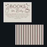 Tarjeta De Recepción Espresso Coffee Books For Baby Request<br><div class="desc">Fun whimsical baby's milk bottle and coffee cup "Books for Baby" enclosure cards</div>