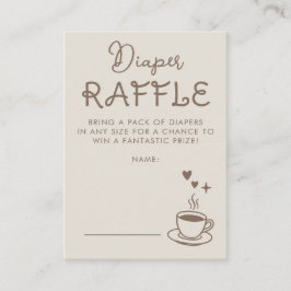 Tarjeta De Recepción Espresso Coffee Diaper Raffle Baby Shower Ticket