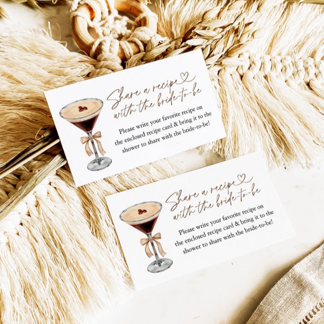 Tarjeta De Recepción Espresso Martini Amor Está Elaborando Receta (Subido por el creador)