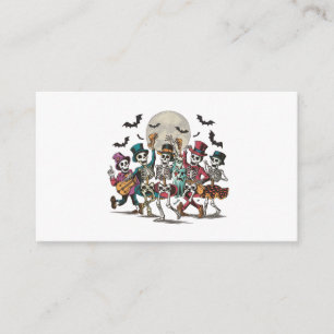 Tarjeta De Recepción Esqueletos y fantasmas bailando bajo la luna llena