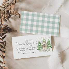 Tarjeta De Recepción Esquiar en el Baby Shower Diaper Raffle