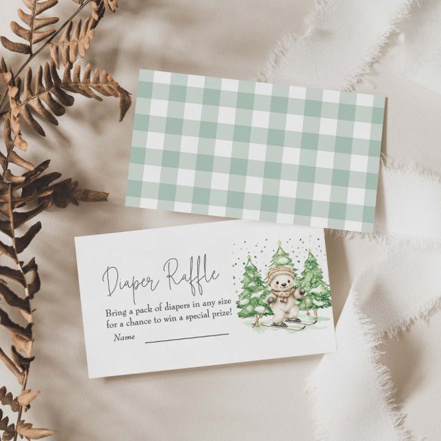 Tarjeta De Recepción Esquiar en el Baby Shower Diaper Raffle (Subido por el creador)