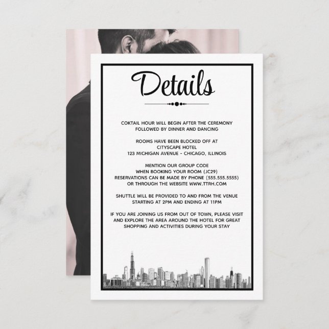 Tarjeta De Recepción Esquina de Chicago (Anverso / Reverso)