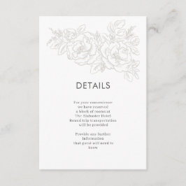 Tarjeta De Recepción Esquina de flores elegante de Peonies