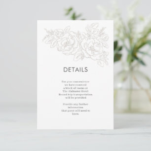 Tarjeta De Recepción Esquina de flores elegante de Peonies