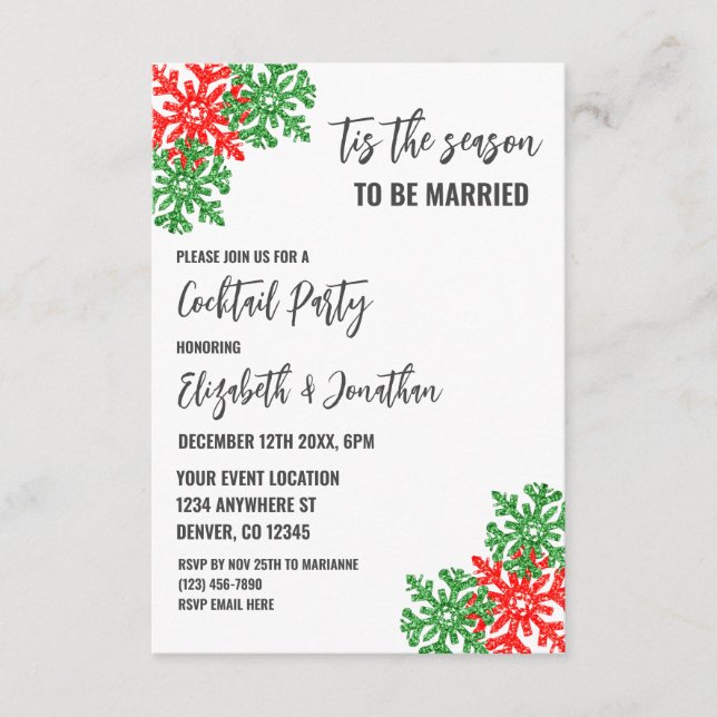 Tarjeta De Recepción Esta Es La Fiesta De Precasamiento De Navidades De (Anverso)
