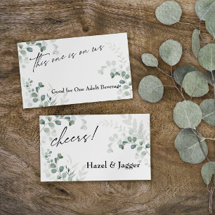 Tarjeta De Recepción Esta es nuestra Elegante Bebida de Verde con Ticke