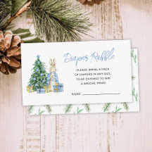 Está frío fuera del conejo Baby Shower Diaper Raff