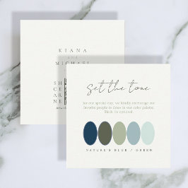 Tarjeta De Recepción Establecer la Paleta de colores verde azul de tono