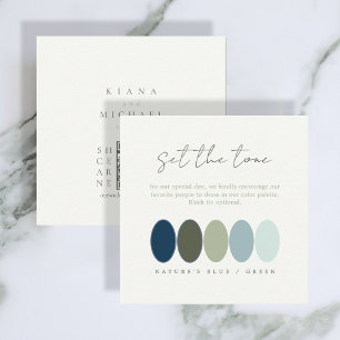 Tarjeta De Recepción Establecer la Paleta de colores verde azul de tono