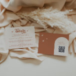 Tarjeta De Recepción Estación de Boda Terracotta Boho Retro<br><div class="desc">Se trata de una tarjeta de recinto con temática retro de terracota. Edite la mayoría de* palabras y colores en esta tarjeta de gabinete retro para que se ajuste a su tema de evento estilo personal! (la palabra "detalles" no es editable, pero se pueden cambiar los colores) // Para los...</div>