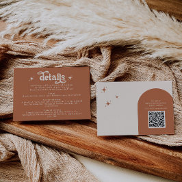 Tarjeta De Recepción Estación de Boda Terracotta Boho Retro