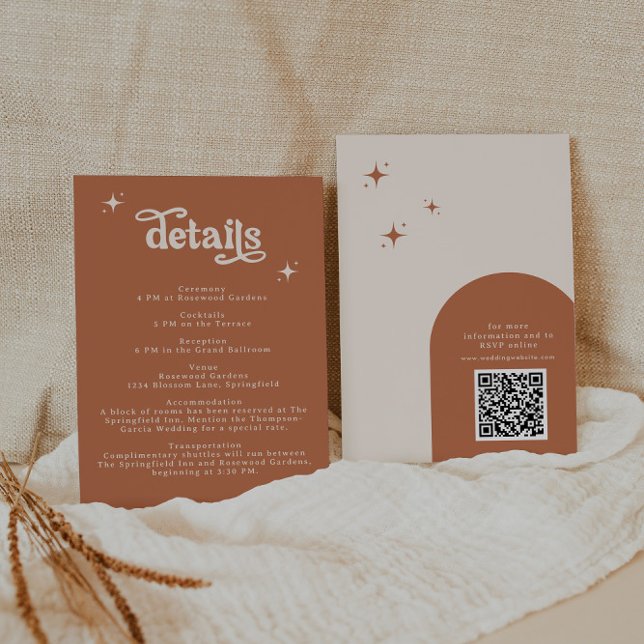 Tarjeta De Recepción Estación de Boda Terracotta Boho Retro (Subido por el creador)