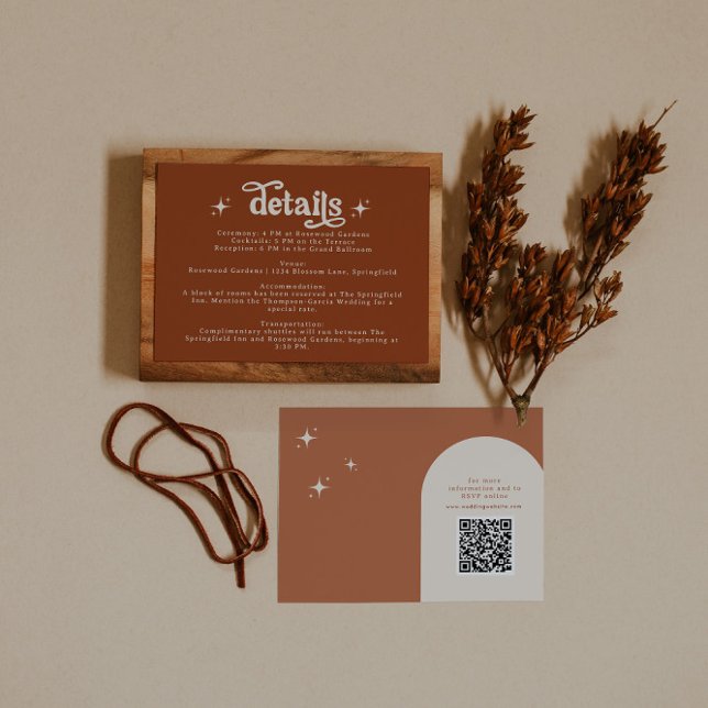 Tarjeta De Recepción Estación de Boda Terracotta Boho Retro (Subido por el creador)