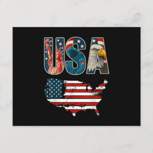 Tarjeta De Recepción Estados Unidos Patriótico 4 de julio Bandera de Es
