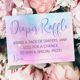 Tarjeta De Recepción Estamos en Cloud Nueve Baby Shower Diaper Raffle