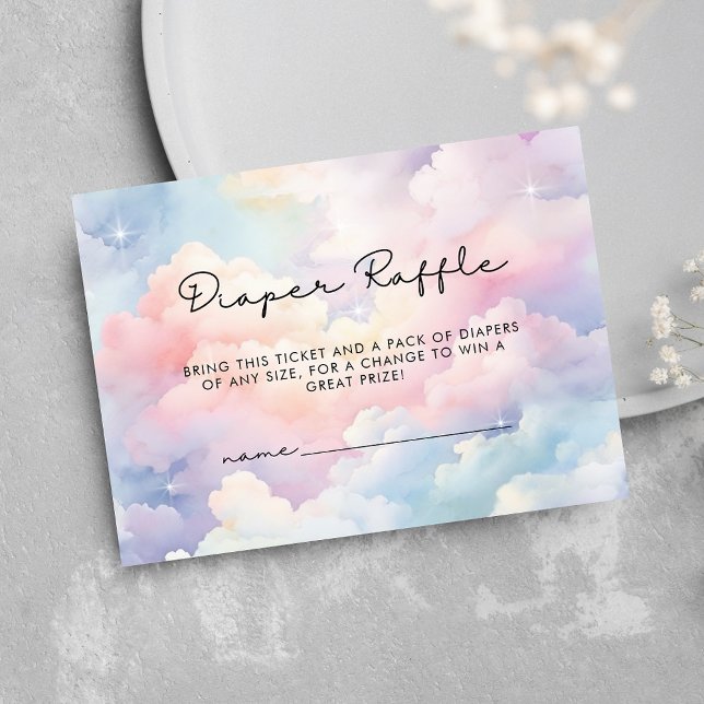 Tarjeta De Recepción Estamos en Cloud Nueve Baby Shower Diaper Raffle (Subido por el creador)