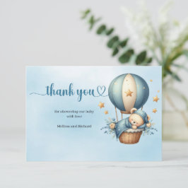 Tarjeta De Recepción Estamos en la nube nueve lindo oso de peluche Grac