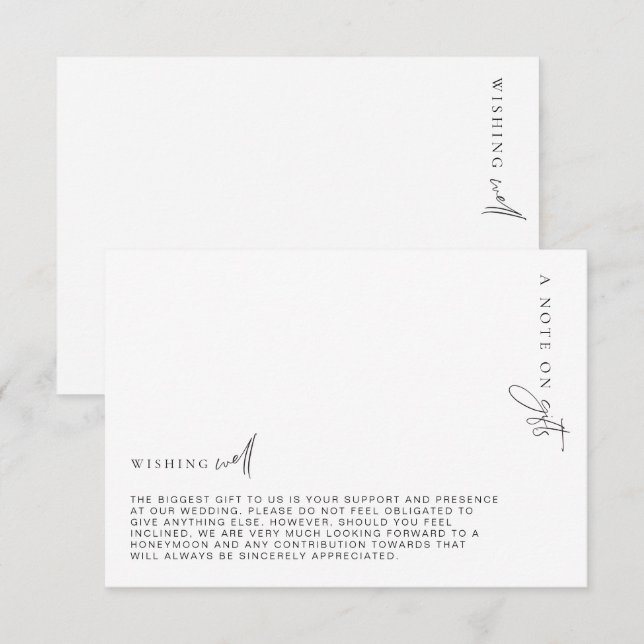 Tarjeta De Recepción Estelle Minimalista Wood Well Card (Anverso / Reverso)