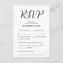 Tarjeta De Recepción Estética moderna, cena Boda RSVP, Responder