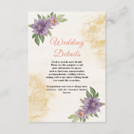 Tarjeta De Recepción Estética veraniega rústica Boda de flores silvestr