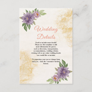 Tarjeta De Recepción Estética veraniega rústica Boda de flores silvestr