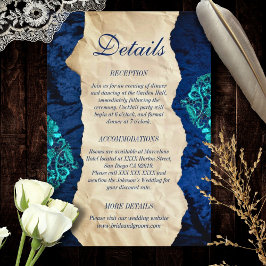 Tarjeta De Recepción Estilo de matrimonio elegante de la corona Verde a