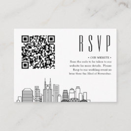 Tarjeta De Recepción Estilo Deco Boda de Nashville | Evento RSVP