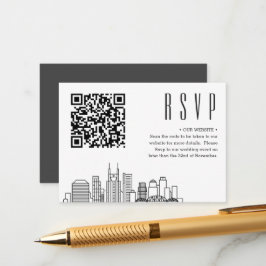 Tarjeta De Recepción Estilo Deco Boda de Nashville | Evento RSVP