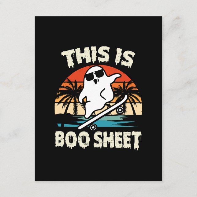 Tarjeta De Recepción esto es una hoja de boo halloween fantasma lindo (Anverso)