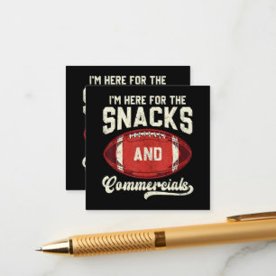 Tarjeta De Recepción Estoy Aquí Por Los Snacks Y Los Comerciales De Fút