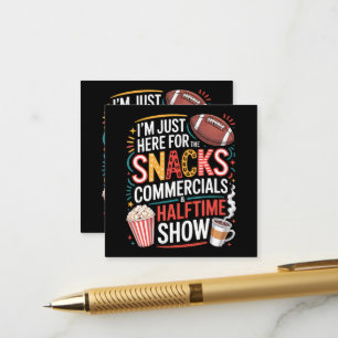 TARJETA DE RECEPCIÓN ESTOY AQUÍ POR SNACKS COMERCIALES Y DESCANSO