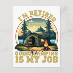 Tarjeta De Recepción Estoy jubilado voy de camping 