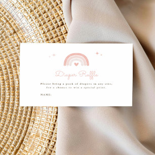 Tarjeta De Recepción Estrella arcoiris Boho rosa Baby Shower Diaper Raf