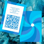 Tarjeta De Recepción Estrella moderna de Swirl de David QR Bar Bat Mitz<br><div class="desc">Un recinto perfecto o tarjeta RSVP para un murciélago mitzvah, bar mitzvah u otra celebración judía! La mano hizo arte para ti. ¡TODO PERSONALIZABLE! Haga clic en "Personalizar" para editar el texto y agregar su vínculo al código QR. Haga clic en "editar usando la herramienta de diseño" para ajustar las...</div>