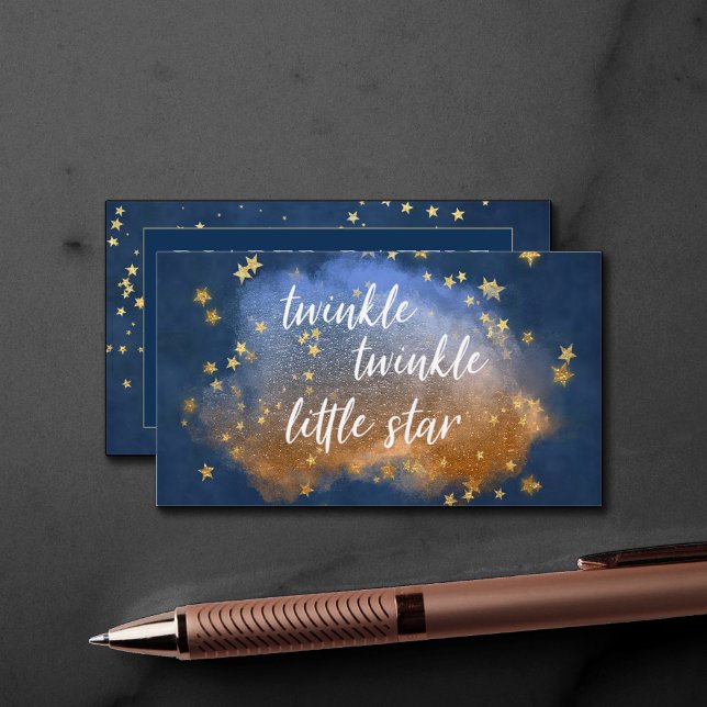 Tarjeta De Recepción Estrella pequeña Twinkle | Blue and Gold Diaper Ra (Subido por el creador)