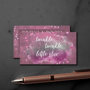 Tarjeta De Recepción Estrella pequeña Twinkle   Gris rosa malva Traer u