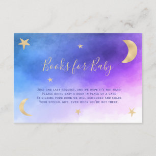 Tarjeta De Recepción Estrellas de luna de oro fino rosado llevan el lib