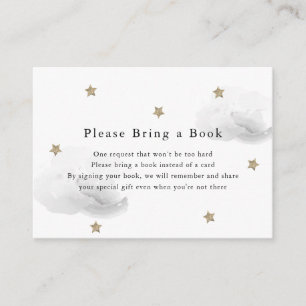 Tarjeta De Recepción Estrellas de oro y nubes grises por favor traigan 