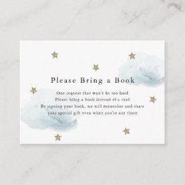 Tarjeta De Recepción Estrellas de oro y nubes por favor traigan una tar