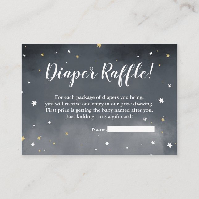 Tarjeta De Recepción Estrellas purpurinas de oro acuarela moda de pañal (Anverso)