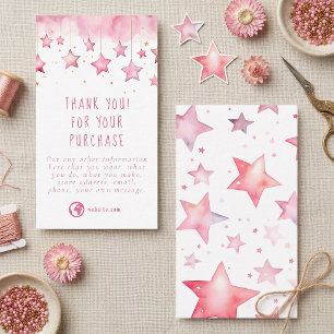 Tarjeta De Recepción Estrellas rosas soñadoras gracias