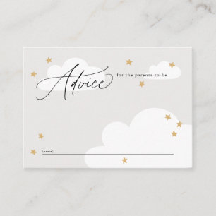 Tarjeta De Recepción Estrellas y nubes neutrales Gris Consejos Baby Sho