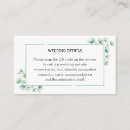 Tarjeta De Recepción Étéreo Jardín Verde inspirado en hojas Boda QR