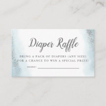 Ethereal Blue y Silver Baby Shower Diaper Raffle