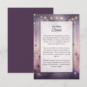 Tarjeta De Recepción Ethereal Fairy Lights Forest Boda